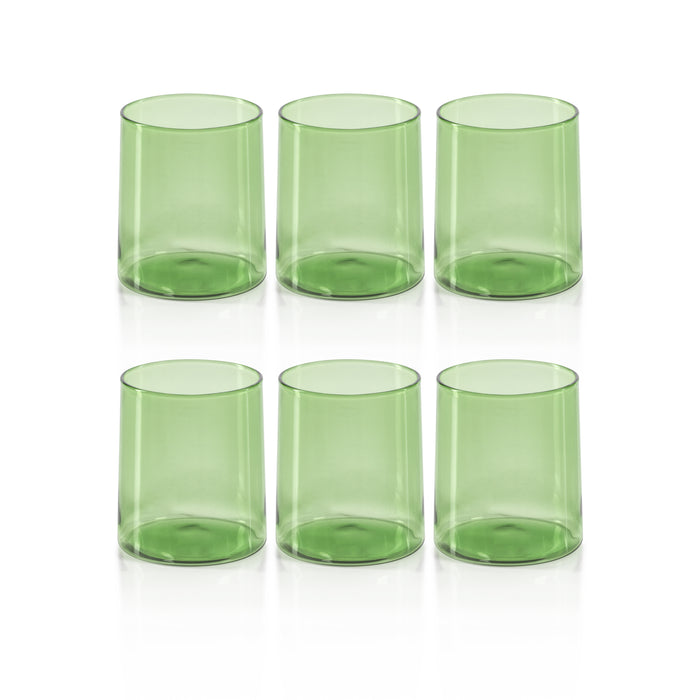 Zodax Lorient Tumbler Glasses, Fern Green, Set of 6
