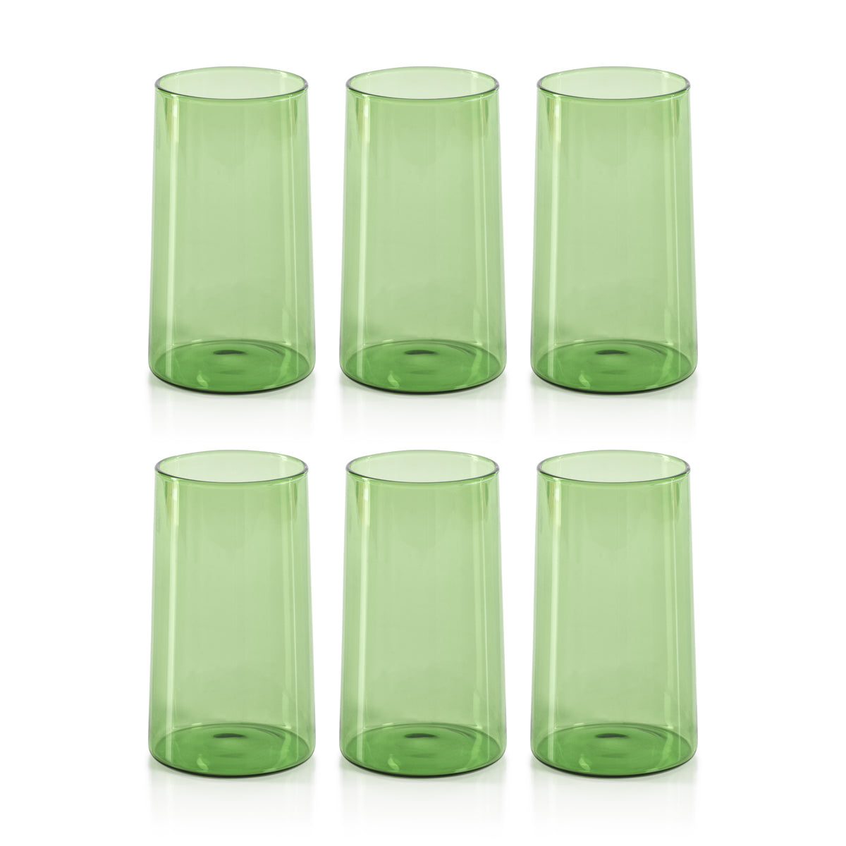 Zodax Lorient Highball Glasses, Fern Green, Set of 6