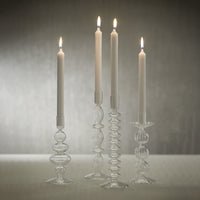 Zodax Siena Glass Taper Candle Holders, Set of 4