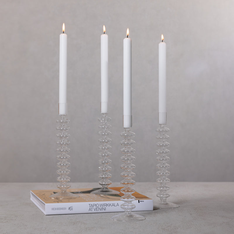 Zodax Siena Glass Taper Candle Holders, Set of 4