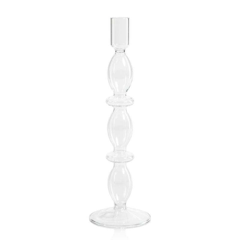 Zodax Salerno Glass Taper Candle Holders, Set of 4