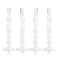Zodax Salerno Glass Taper Candle Holders, Set of 4