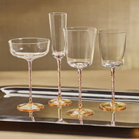 Zodax Sachi Champagne Flutes, Amber & Pink, Set of 6
