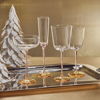 Zodax Sachi Champagne Flutes, Amber & Pink, Set of 6
