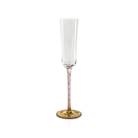 Zodax Sachi Champagne Flutes, Amber & Pink, Set of 6