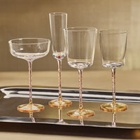 Zodax Sachi Red Wine Glasses, Amber & Pink, Set of 4