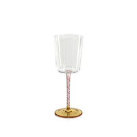 Zodax Sachi White Wine Glasses, Amber & Pink, Set of 6