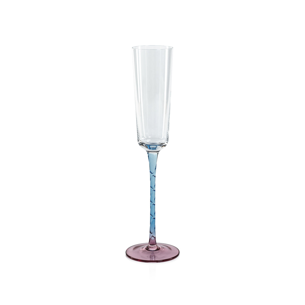 Zodax Sachi Champagne Flutes, Pink & Blue, Set of 6