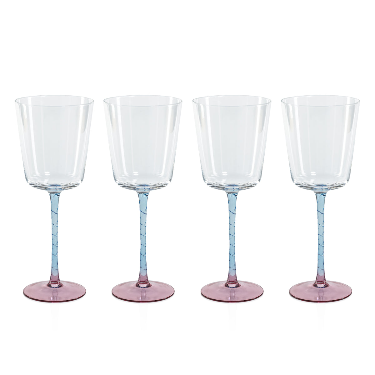 Zodax Sachi Red Wine Glasses, Pink & Blue, Set of 4