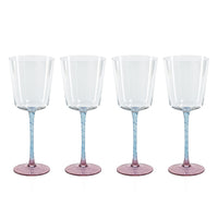 Zodax Sachi Red Wine Glasses, Pink & Blue, Set of 4