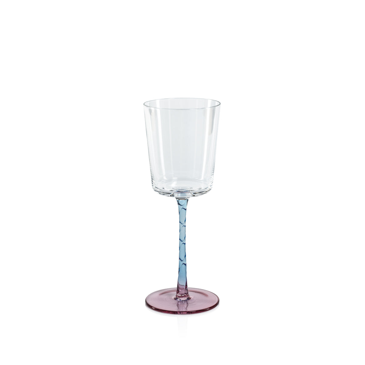 Zodax Sachi White Wine Glasses, Pink & Blue, Set of 6