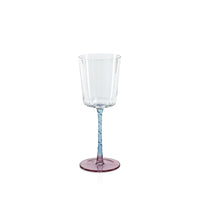 Zodax Sachi White Wine Glasses, Pink & Blue, Set of 6