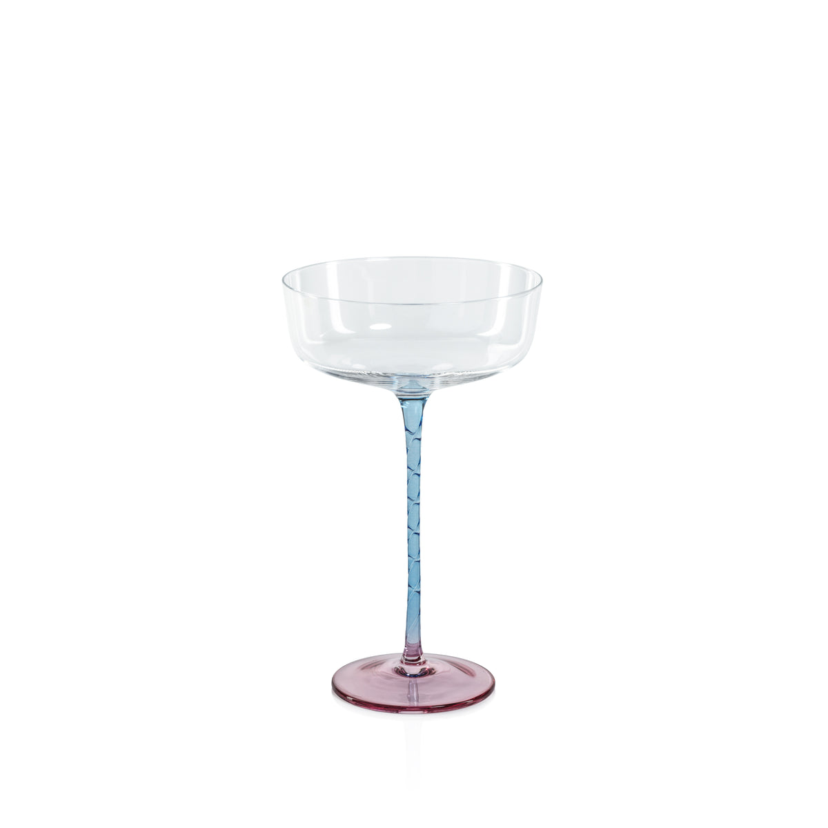 Zodax Sachi Cocktail / Martini Glasses, Pink & Blue, Set of 4