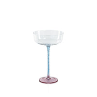 Zodax Sachi Cocktail / Martini Glasses, Pink & Blue, Set of 4