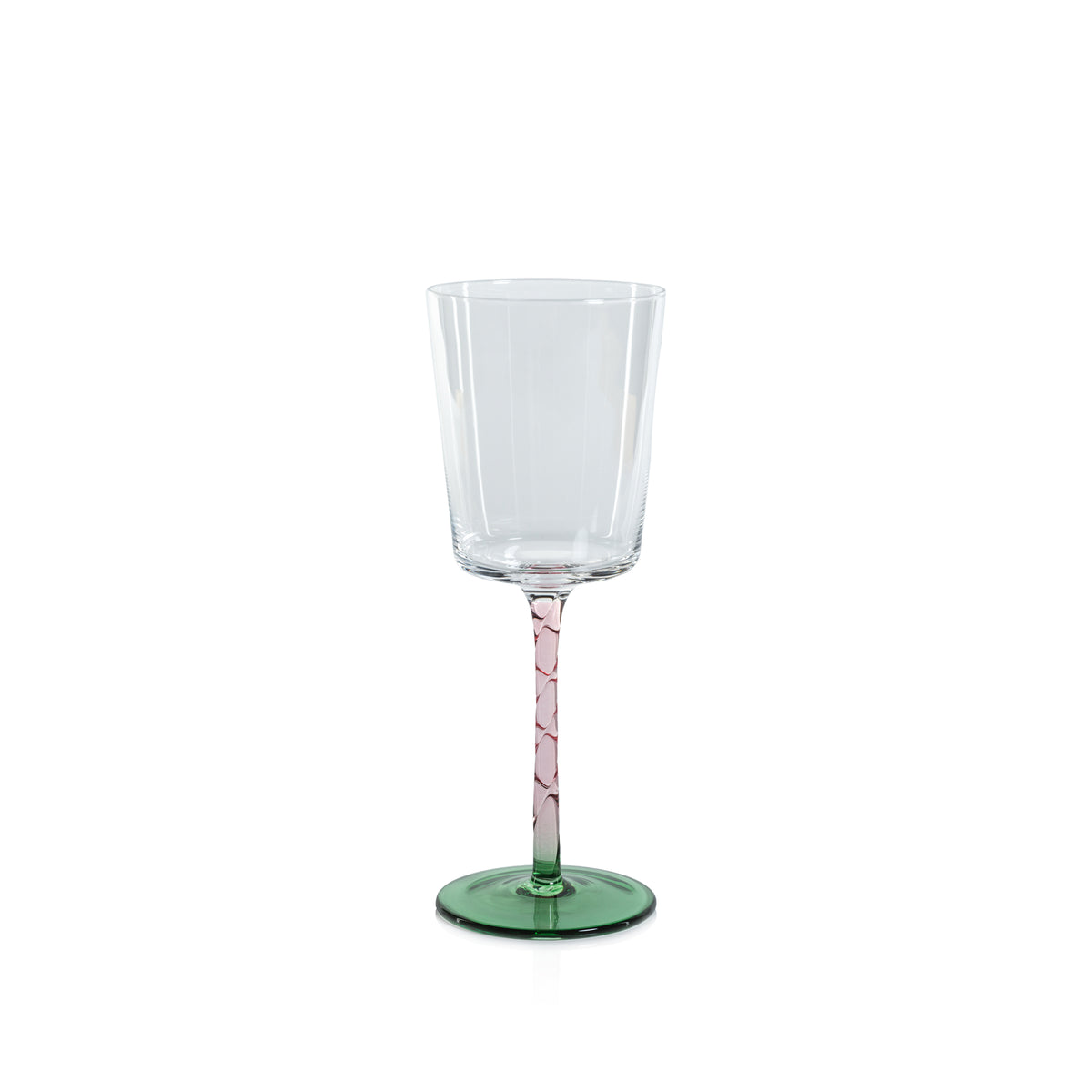 Zodax Sachi White Wine Glasses, Green & Pink, Set of 6