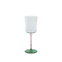 Zodax Sachi White Wine Glasses, Green & Pink, Set of 6