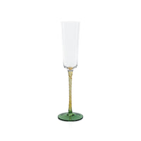 Zodax Sachi Champagne Flutes, Green & Amber, Set of 6