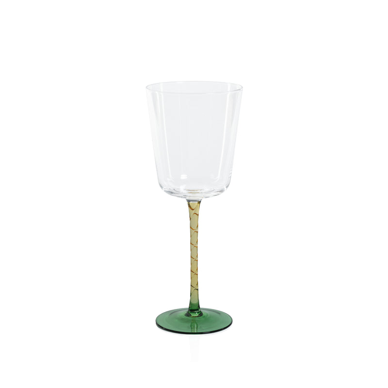 Zodax Sachi Red Wine Glasses, Green & Amber, Set of 4