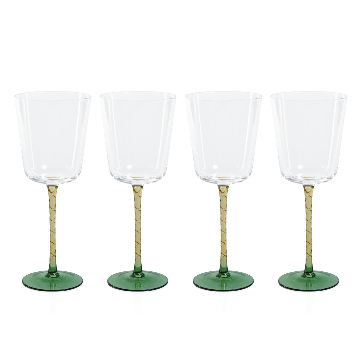 Zodax Sachi Red Wine Glasses, Green & Amber, Set of 4