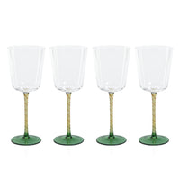 Zodax Sachi Red Wine Glasses, Green & Amber, Set of 4