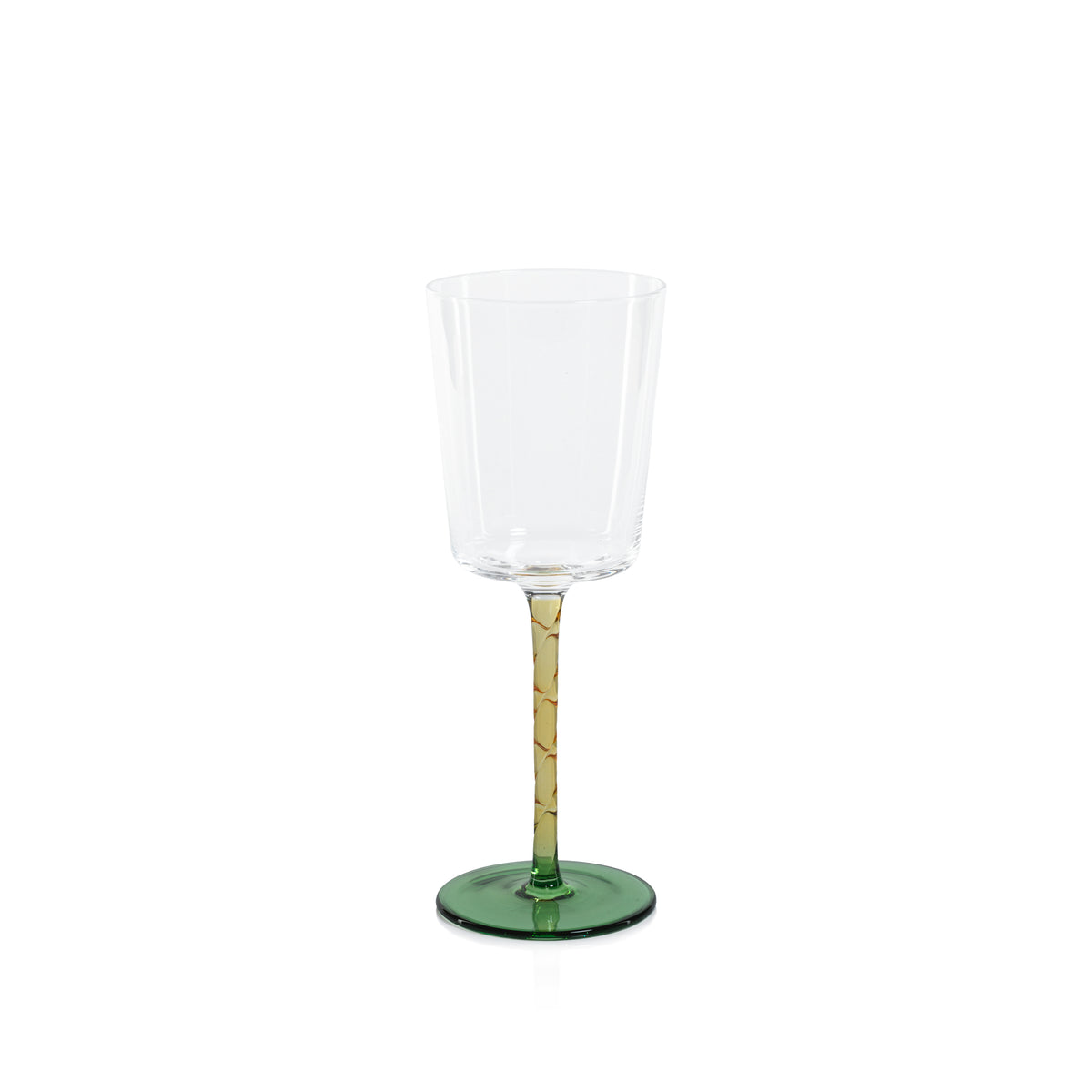 Zodax Sachi White Wine Glasses, Green & Amber, Set of 6