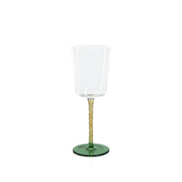 Zodax Sachi White Wine Glasses, Green & Amber, Set of 6
