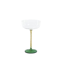 Zodax Sachi Cocktail / Martini Glasses, Green & Amber, Set of 4
