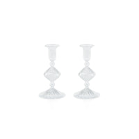 Zodax Zyrandol Glass Taper Holders, 7", Set of 2