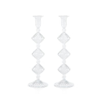 Zodax Zyrandol Glass Taper Holders, 13", Set of 2