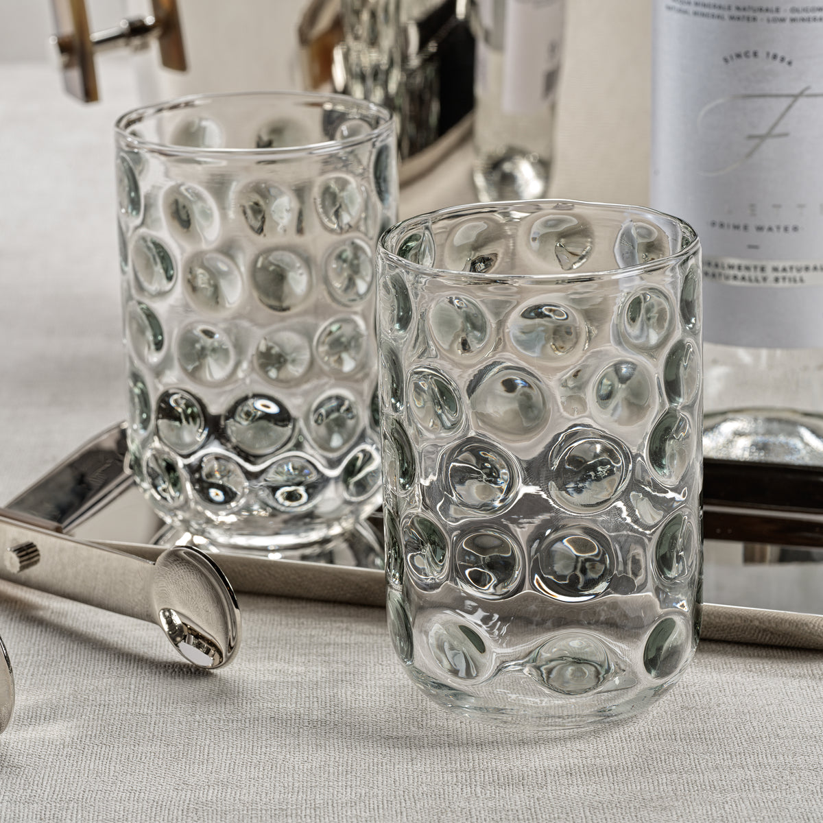 Zodax Abbeville Glass Tumblers, Gray, Set of 4