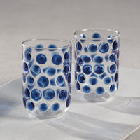 Zodax Abbeville Glass Tumblers, Blue, Set of 4