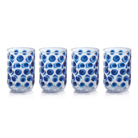 Zodax Abbeville Glass Tumblers, Blue, Set of 4