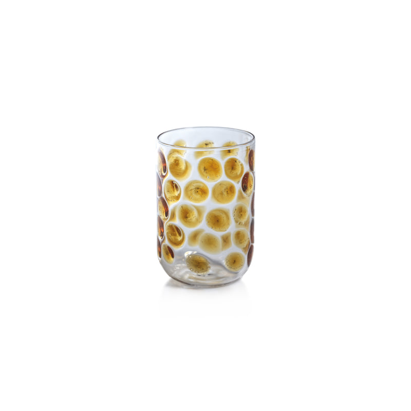 Zodax Abbeville Glass Tumblers, Amber, Set of 4