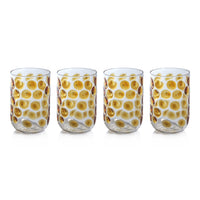 Zodax Abbeville Glass Tumblers, Amber, Set of 4