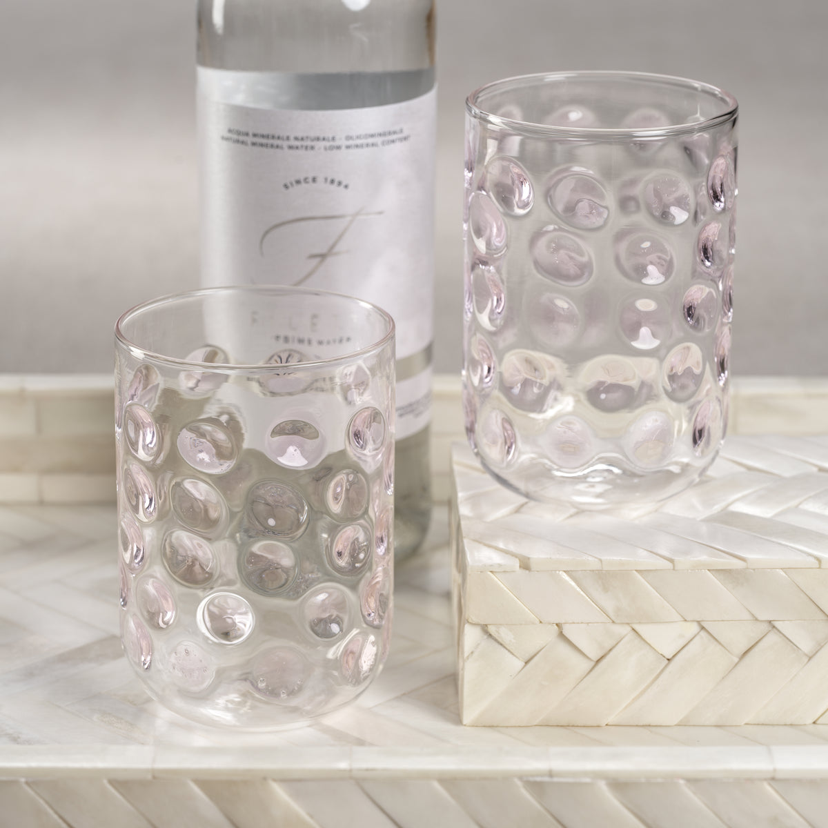 Zodax Abbeville Glass Tumblers, Pink, Set of 4