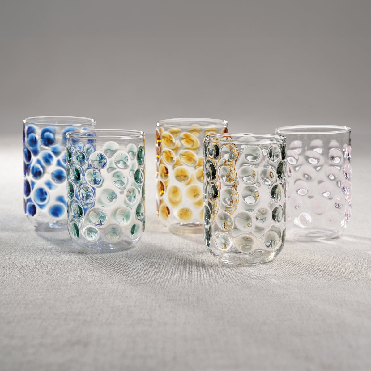 Zodax Abbeville Glass Tumblers, Pink, Set of 4