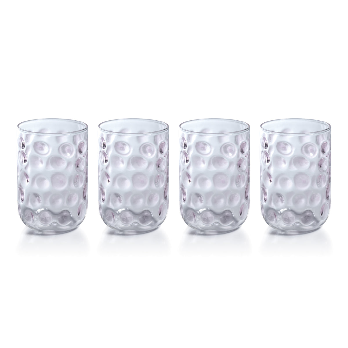 Zodax Abbeville Glass Tumblers, Pink, Set of 4