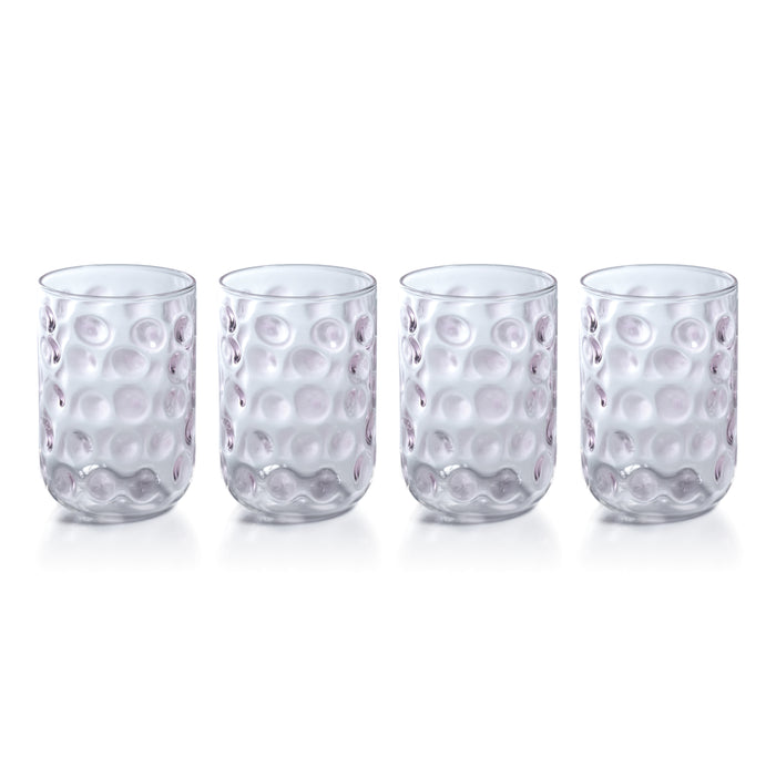 Zodax Abbeville Glass Tumblers, Pink, Set of 4