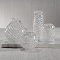 Zodax Chantilly Swirl Glass Bud Vase, Onion, White