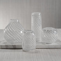Zodax Chantilly Swirl Glass Bud Vase, Onion, White