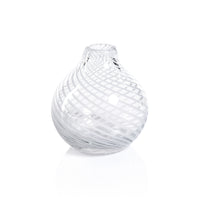 Zodax Chantilly Swirl Glass Bud Vase, Onion, White