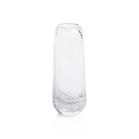 Zodax Chantilly Swirl Glass Bud Vase, Tall Narrow, White