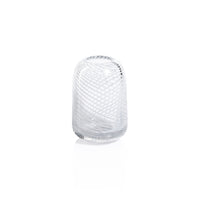 Zodax Chantilly Swirl Glass Bud Vase, Short Narrow, White