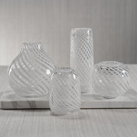 Zodax Chantilly Swirl Glass Bud Vase, Round, White
