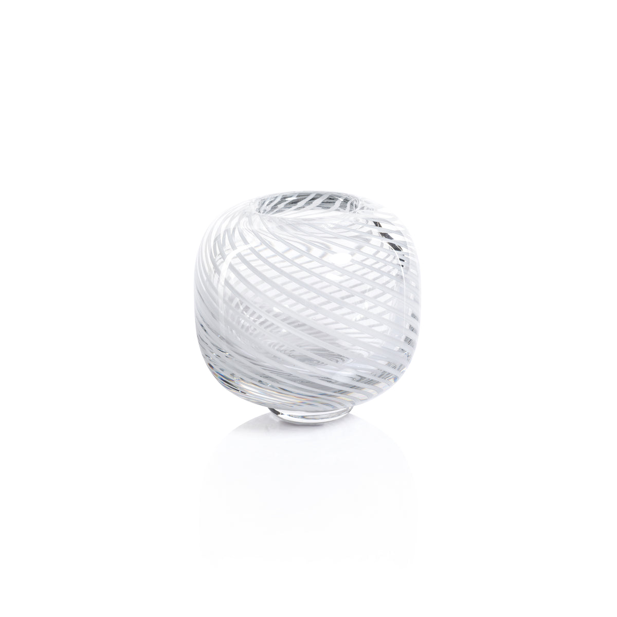 Zodax Chantilly Swirl Glass Bud Vase, Round, White