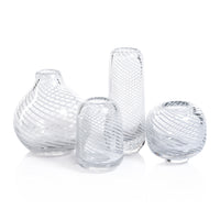 Zodax Chantilly Swirl Glass Bud Vase, Round, White