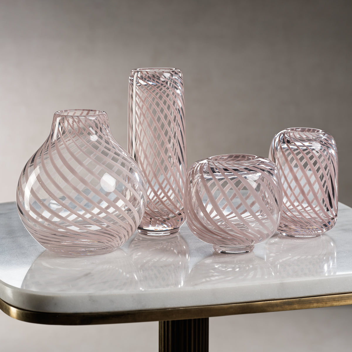 Zodax Chantilly Swirl Glass Bud Vase, Onion, Blush