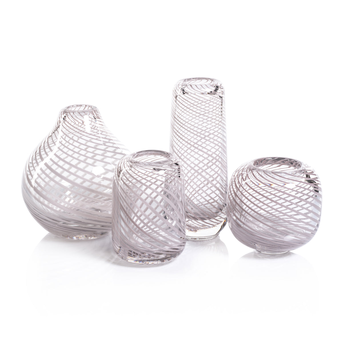 Zodax Chantilly Swirl Glass Bud Vase, Onion, Blush