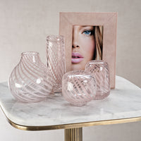 Zodax Chantilly Swirl Glass Bud Vase, Round, Blush