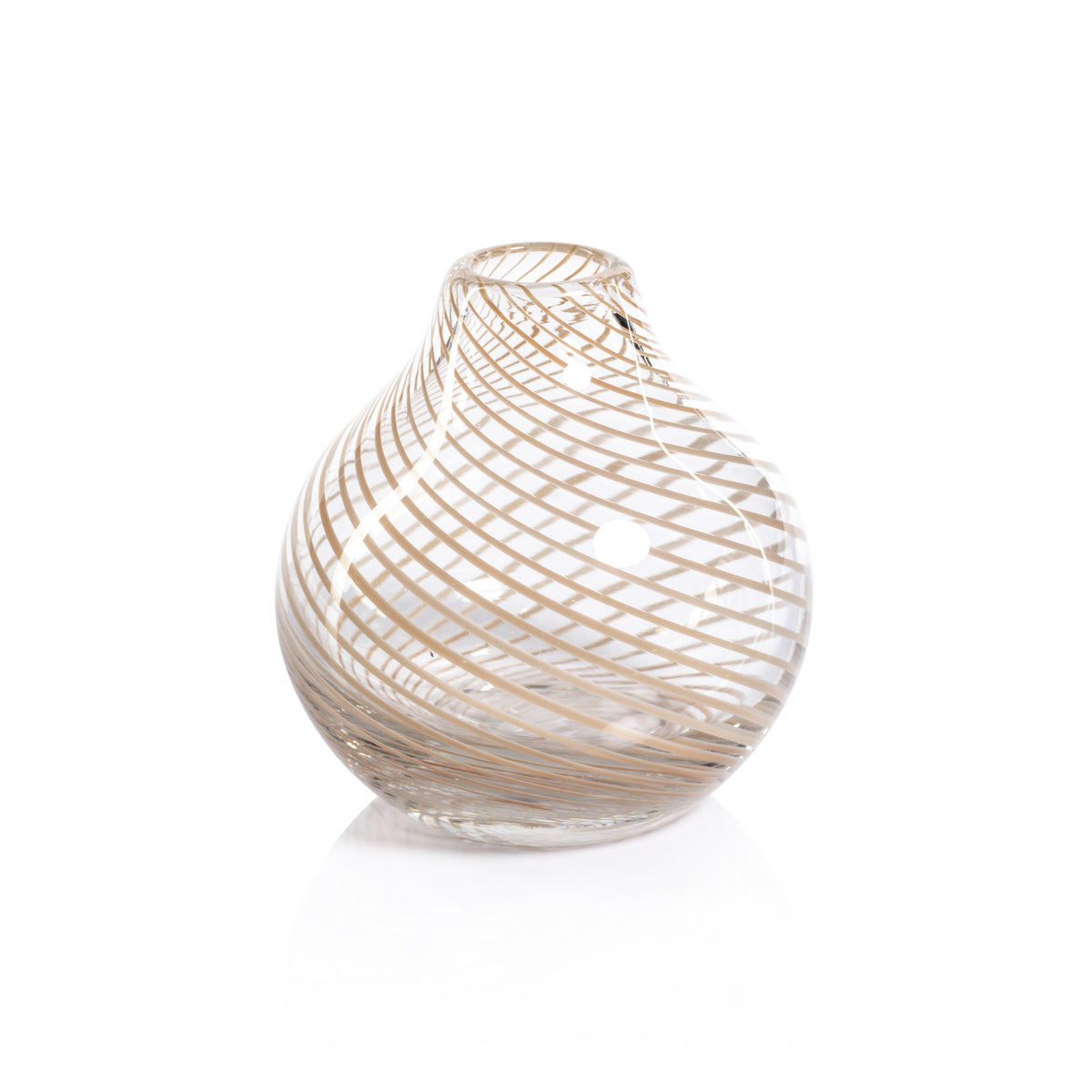 Zodax Chantilly Swirl Glass Bud Vase, Onion, Beige